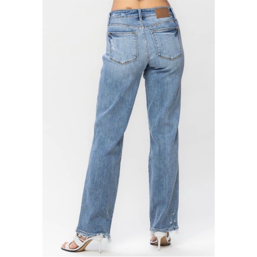 Classic High-Rise Straight Leg Women Jeans - Light Blue Size 14 - Picture 3 of 10